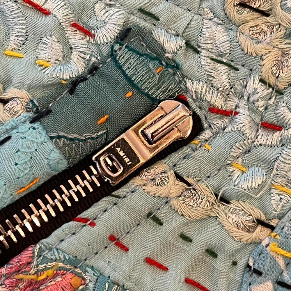 Amiri Embroidered Upcycled Patchwork Trucker Jack… - image 8